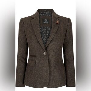 Tru Clothing Blazer Tweed Herringbone Wool Classic  Vintage 1920s Style